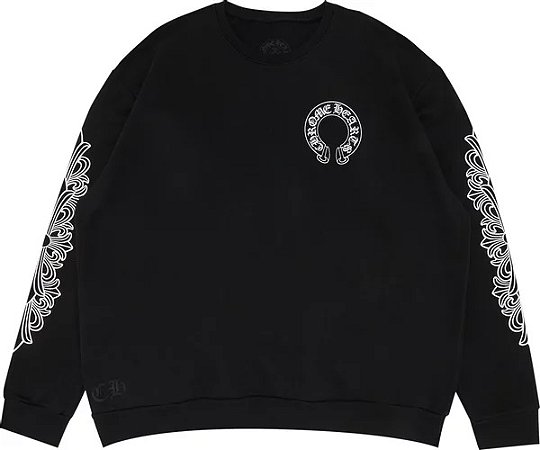 Chrome Hearts Moletom Horseshoe Logo Preta