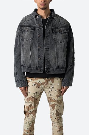 Mnml Jaqueta Moto Trucker Preta