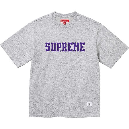 Supreme Camiseta Twill Appliqué Heather Grey
