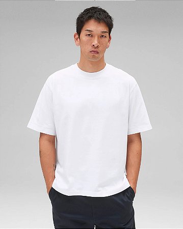Reigning Champ Camiseta Heavyweight Jersey Branco