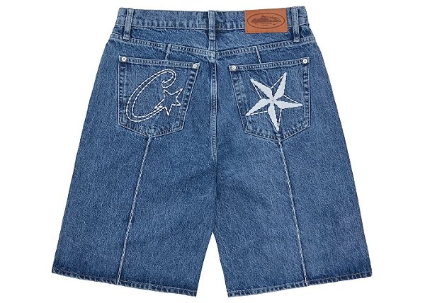 Corteiz Bermuda Jeans C-Star Denim Jorts Fadded  Azul