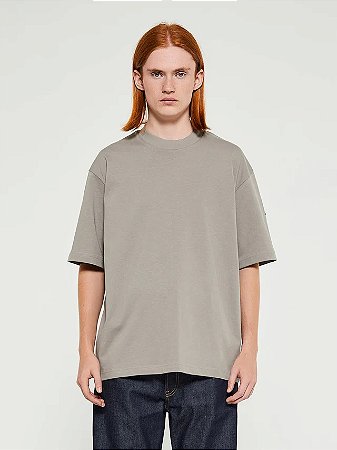 Moncler Camiseta Cotton Logo Cinza