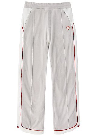 Casablanca Calça Contrast-Stitch Striped Velour Cinza