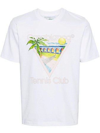 Casablanca Camiseta Tennis Club Icon Screen Printed Branca