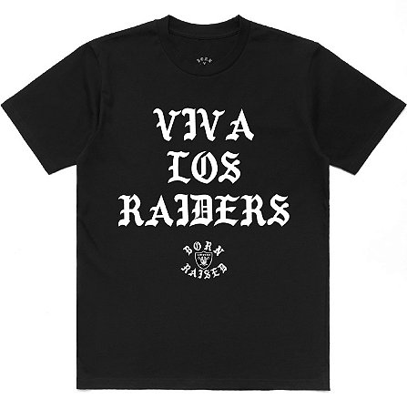 ⁠Born x Raised Camiseta Viva Los Raiders Preta
