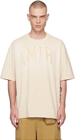 Amiri Camiseta Oversized Vintage Beige