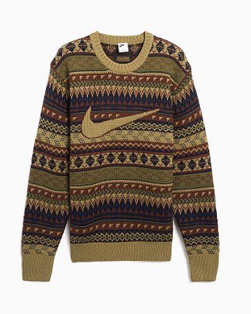 Nike Sweater Life Fair Isle Swoosh Verde