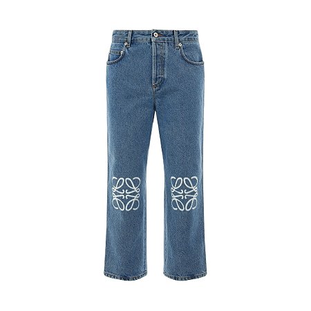 Loewe Calça Anagram Cropped Jeans in Denim