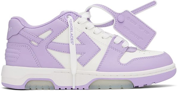 Off-White Out Of Office Calf Leather Branco e Roxo