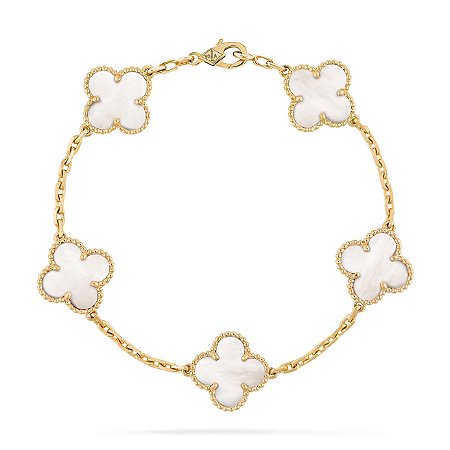 Van Cleef Pulseira Vintage Alhambra 5 motivos Madreperola