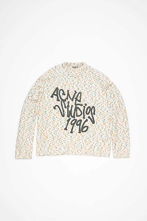 Acne Studios Moletom Jumper Printed Logo Branco