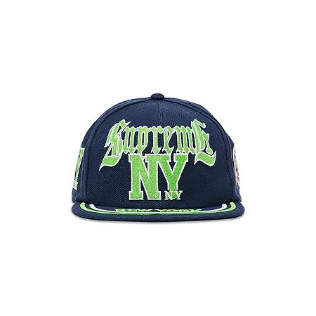 Supreme Boné Big Old English 6-Panel Azul Marinho