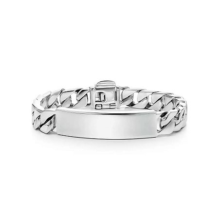 Tiffany Pulseira ID Curb em Prata de Lei