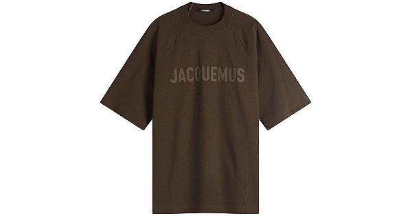 Jacquemus Camiseta Typo Chest Logo Multi Marrom