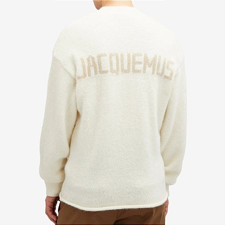 Jacquemus Sweater Back Logo Crew Jumper Bege