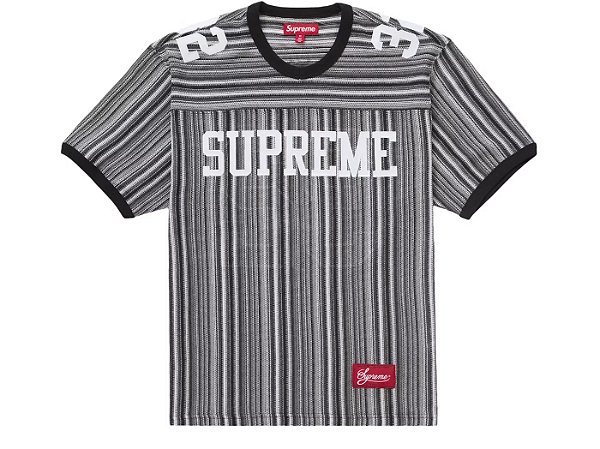 Supreme Camiseta Jersey Open Knit Football Top Preta