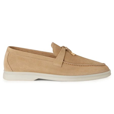 Loro Piana Loafer Summer Charms Walk Suede Sandstone