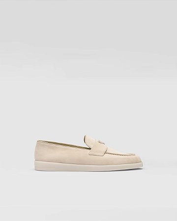 Prada Loafer Suede Desert Beige