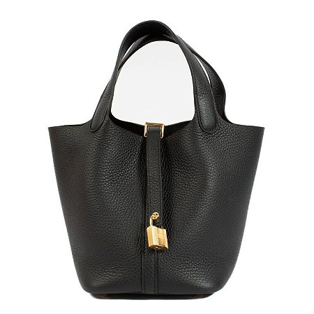 Hermès Picotin Lock 18 Taurillon Clemence GHW Preta