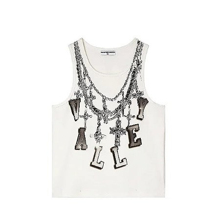 Vale Lives Forever Camiseta Regata Chain Branca