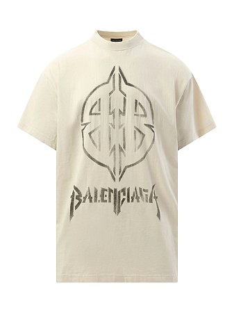 Balenciaga Camiseta Metal BB Stencil Bege