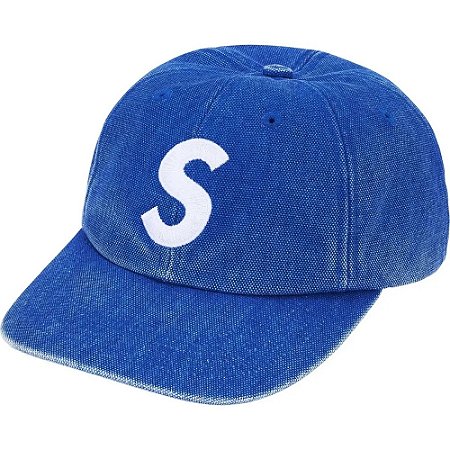 Supreme Boné Pigment Canvas S Logo 6 Panel Royal Azul
