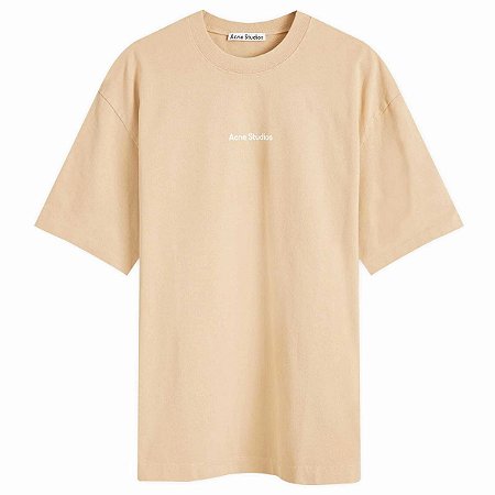 Acne Studios Camiseta Stamp Logo Wheat Beige