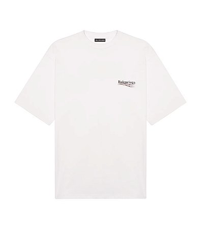 Balenciaga Camiseta Political Campaign Printed Logo Oversized Branca
