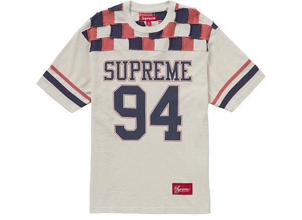 Supreme Camiseta Patchwork Yoke Football Top Stone