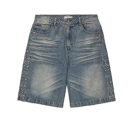 -Vale Lives Forever Bermuda Candy Jorts Blue Wash