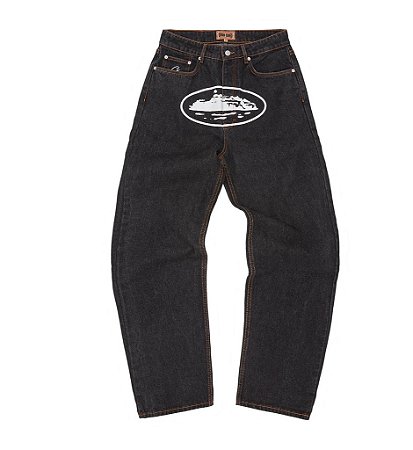 Corteiz Calça Island Baggy Jeans Preto