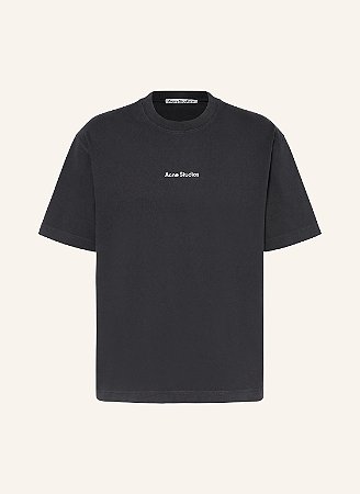 Acne Studios Camiseta Logo Print Preta