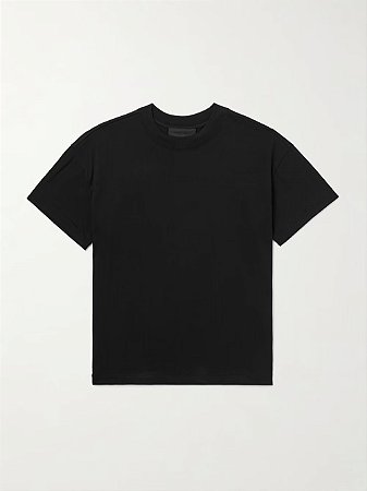-Fear Of God Essentials Camiseta Logo Appliqued Preta