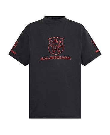 Balenciaga Camiseta Lion Club Preta