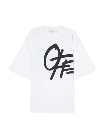 Off-White Camiseta Spray Logo Skate Branca
