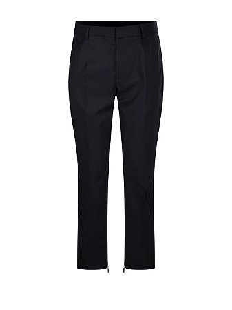 Off-White Calça Zip Detailed Slim Cut Trousers Preta