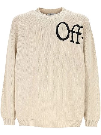 Off-White Sweater Intarsia Bege