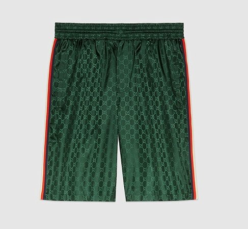Gucci Shorts Nylon GG Jaquard Verde
