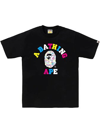 Bape Camiseta Neon Camo Collage Preto