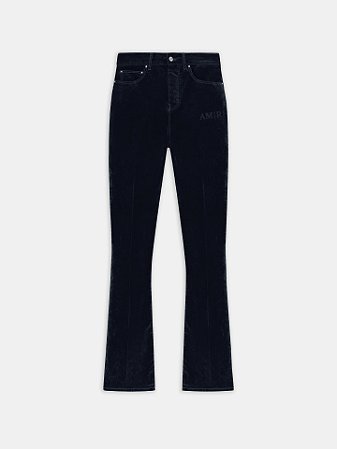 - Amiri Calça Velvet Flare Jean Preta