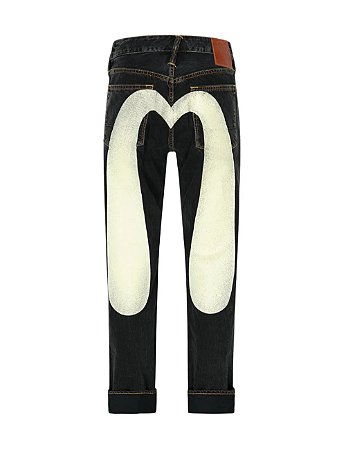 Evisu Calça Baggy Daicock Print #2000 Indigo