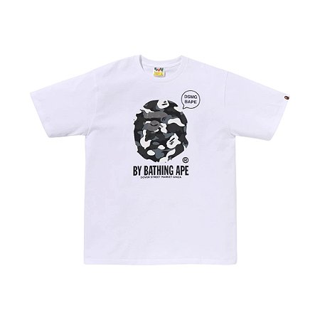 Bape x Dover Street Market Camiseta Face White Grey Camo Branca