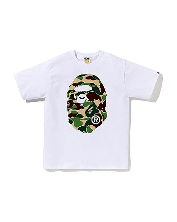 Bape Camiseta 1st Camo Big Ape Head Branca e Amarela