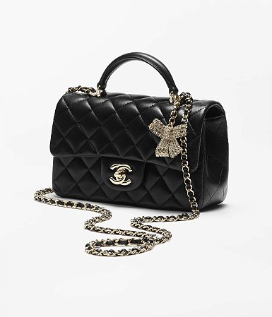 Chanel Bolsa Classica Mini com Alça Preta