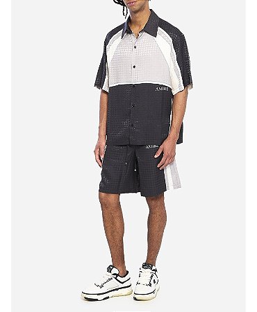 Amiri Set Camisa e Bermuda MA Quad Panel Preta