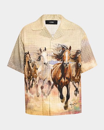 Amiri Camisa Year of The Horse MA Quad Camp Bege