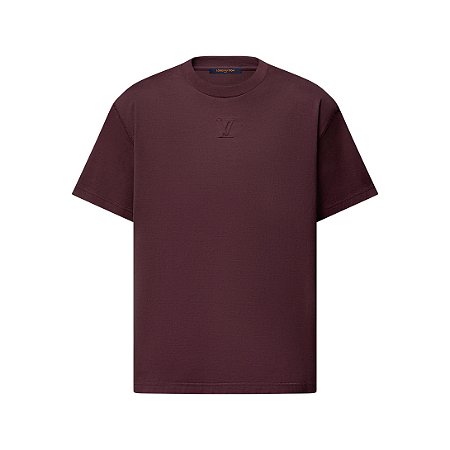 Louis Vuitton Camiseta com LV em Relevo Burgundy