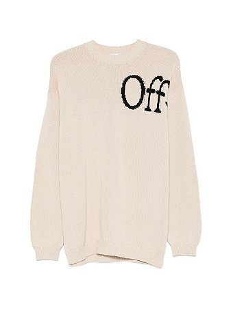 Off-White Moletom Intarsia Bege
