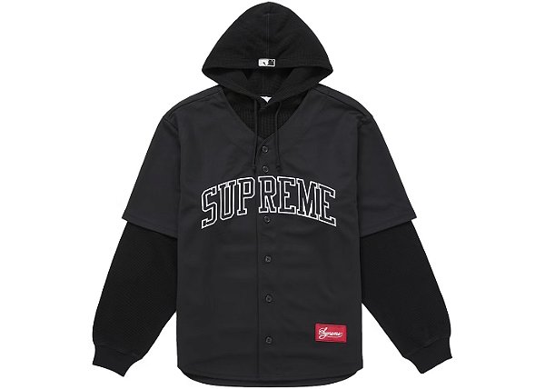 Supreme x Chicago White Sox Moletom Jersey Baseball Preta
