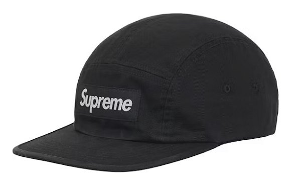 Supreme Boné Washed Chino Twill Camp (SS26) Preto